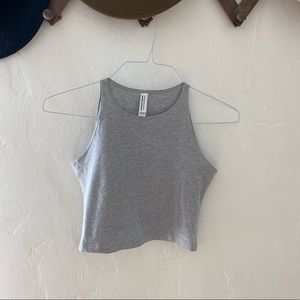 American Apparel Gray High Neck Crop Tank
